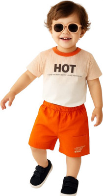 MiniMighty Baby Boys Casual T-shirt Shorts(orange)