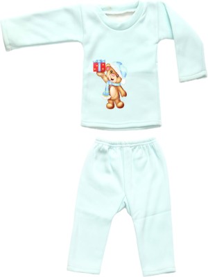 KETKAR Baby Boys & Baby Girls Casual Bodysuit Pyjama(Sky Blue)