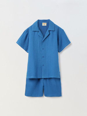 Spunkies Boys Casual Top Shorts(Royal Blue)