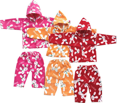 Fly Step Baby Boys & Baby Girls Casual Sweatshirt Pyjama(Multicolor)