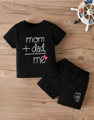 MUCARE Baby Boys & Baby Girls Casual T-shirt Shorts(BLACK)