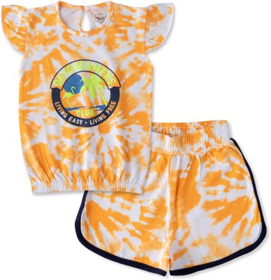 Baby's Pride Baby Girls Casual T-shirt Shorts(Orange)