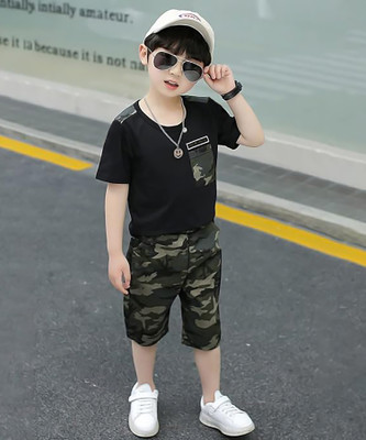 J&JP Boys Casual T-shirt Shorts(Black)