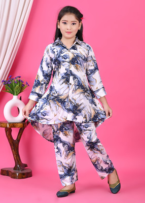 SN DREESES Girls Disney Princess Party(Festive) Kurta Tunic(DEEP BLUE)