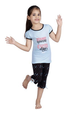 minipie Girls Casual Top Capri(BLUE)