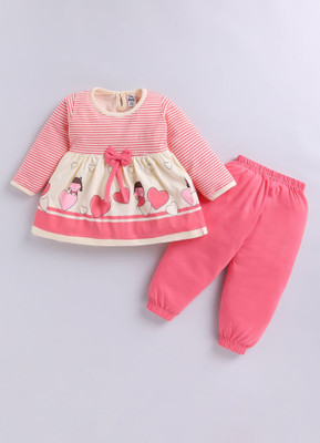 TINY BINY Baby Girls Casual Top Pant(Strawberry)