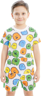 Sagar Impex Boys & Girls Party(Festive) T-shirt Shorts(MS White)