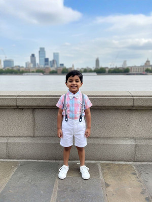 HouseOfCommon Baby Boys Party(Festive) Shirt Shorts(PEACH)