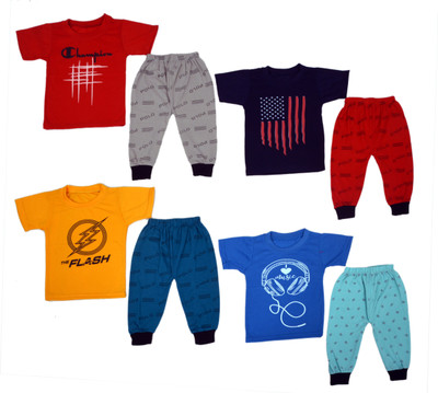 alphonso Baby Boys & Baby Girls Casual T-shirt Track Pants(multicolor)