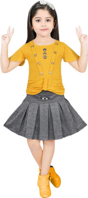 HouseOfCommon Baby Girls Casual Top Skirt(Yellow Black)