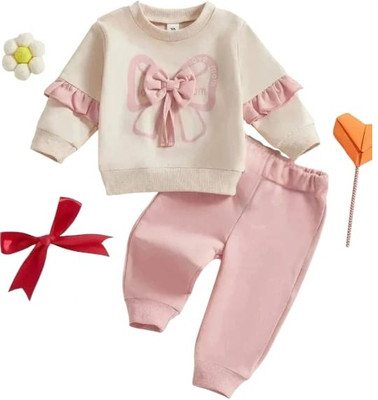 I M G FASHION Baby Girls Casual T-shirt Pant(off white)