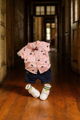 REWA FASHION Baby Boys & Baby Girls Party(Festive) Shirt Shorts(PINK)