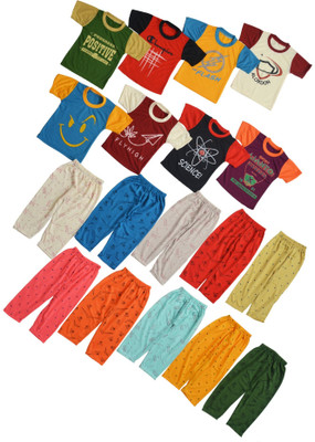 DIAMOND EXPORTER Baby Boys & Baby Girls Casual T-shirt Track Pants(MULTICOLOUR)