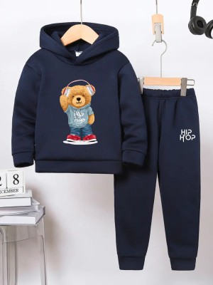 URBAN OX Boys & Girls Casual Sweatshirt Pant(Blue)