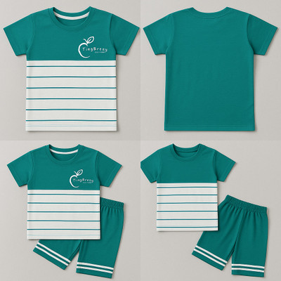 StyleDust Baby Boys & Baby Girls Casual T-shirt Capri(Teal)