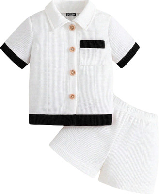 hiyan Boys Casual Shirt Shorts(WHITE)