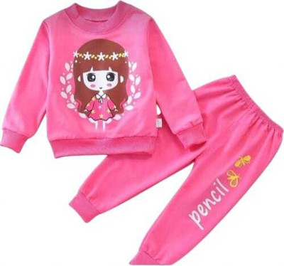 HouseOfCommon Girls Casual Top Trouser(PINK)