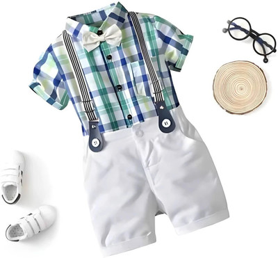 ULTRINA Baby Boys Party(Festive) Shirt Shorts(GREEN)