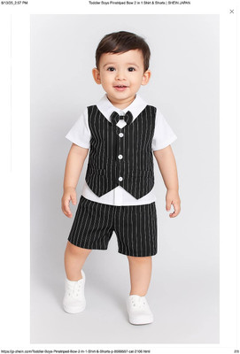 PLUSEBURRY Baby Boys & Baby Girls Party(Festive) Shirt Shorts(Black Stylish)