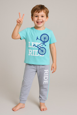Todd N Teen Boys Casual T-shirt Track Pants(bluegrey)