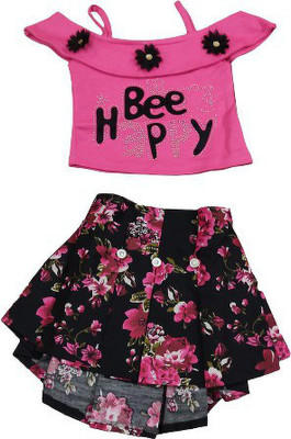PK Collection Baby Girls Party(Festive) Top Skirt(PINK)