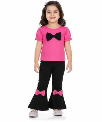 SOUMI FASHION Baby Girls Casual Top Pant(PINK, BLACK)