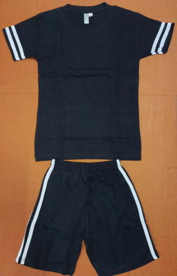 New Ladies Zone Boys Casual T-shirt Shorts(Black)
