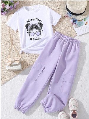 Stoky Baby Girls Casual T-shirt Pant(White)