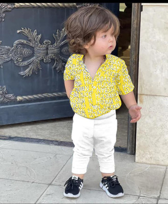 Siya Fashion Baby Boys Party(Festive) Shirt Pant(YELLOW)