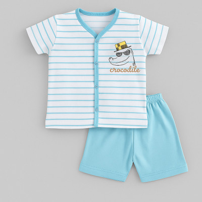 CUTOPIES Baby Boys & Baby Girls Casual T-shirt Shorts(WHITE)