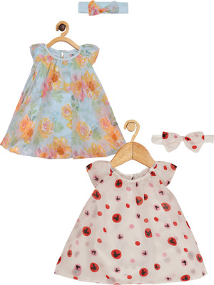 CREATIVE KID'S Baby Girls Mickey Party(Festive) Romper Dress(White & Green)