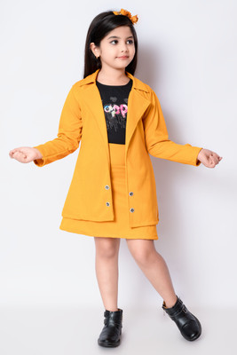 TIKTOK FASHION Girls Party(Festive) Skirt Skirt(YELLOW)