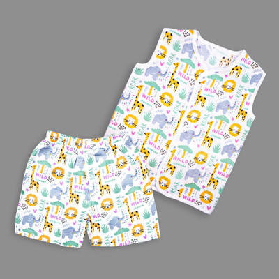 Born Babiees Baby Boys & Baby Girls Casual Vest Shorts(Green)