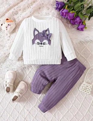 AQSA APRILE Baby Boys & Baby Girls Casual Sweatshirt Pant(PURPLE)