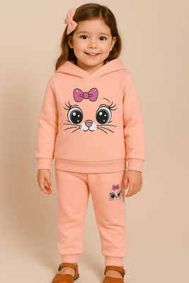 STGarment Baby Girls Casual Sweatshirt Trouser(Blush Whisker Glow)