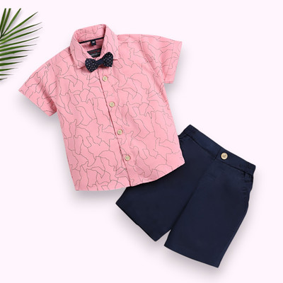 FashionFlicks Baby Boys & Baby Girls Casual Shirt Shorts(1004_PINK)