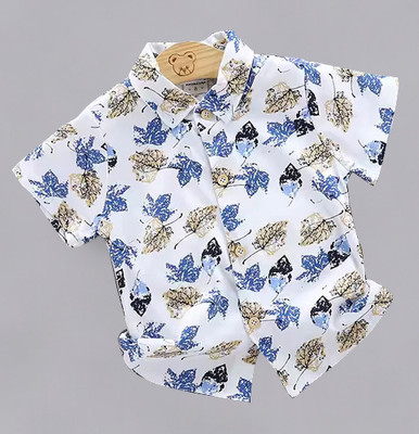 SOVIRA Baby Boys Printed Casual White Shirt