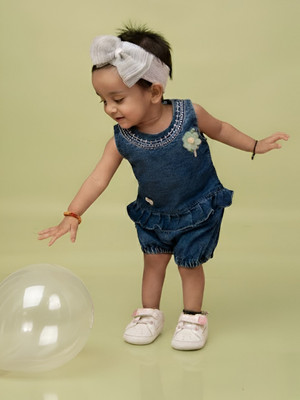 BABY'S DAY Baby Girls Casual Top Shorts(Lemon)