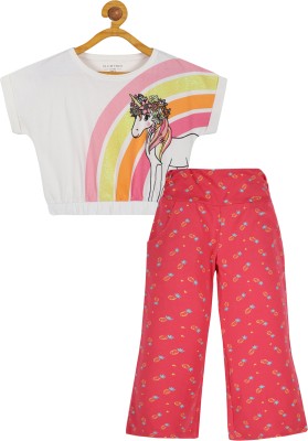 Plum Tree Girls Casual Top Pant(White)