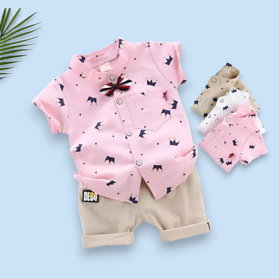 ULTRINA Baby Boys & Baby Girls Casual Shirt Shorts(ROYALTAJ_PINK_CHIKU)