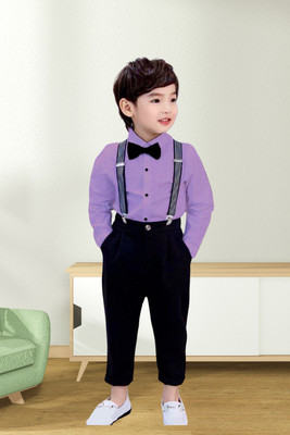 KRIYU CREATION Boys & Girls Party(Festive) Shirt Pant(Purple)
