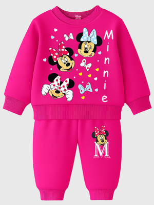 DISNEY BY MISS & CHIEF Girls Minnie Casual Sweatshirt Track Pants(Pink 205)