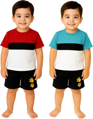 SEGRO Baby Boys & Baby Girls Casual T-shirt Shorts(RED, MINT)