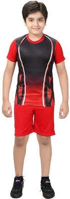 iLyk Boys & Girls Casual T-shirt Shorts(RED)