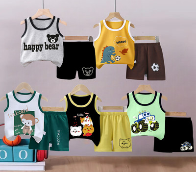 DRUZZEE Baby Boys & Baby Girls Casual Vest Shorts(Grey-Mustard-White-Black-LightGreen)