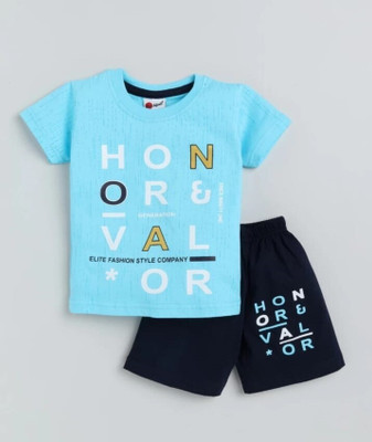 Kidzo creation Baby Boys & Baby Girls Casual T-shirt Pant(BLUE)