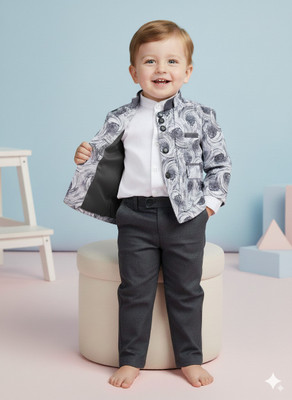 SPT Baby Boys Party(Festive) Coat Pant(GRAY)