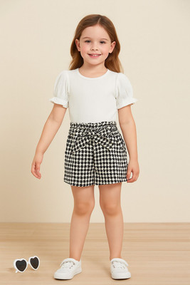 HouseOfCommon Baby Girls Party(Festive) Top Shorts(White)