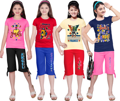 KS KOARRA Girls Casual T-shirt Track Pants(194 MULTICOLOURRS)