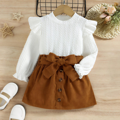 Small & Stylish Baby Girls Party(Festive) Top Skirt(RUST)